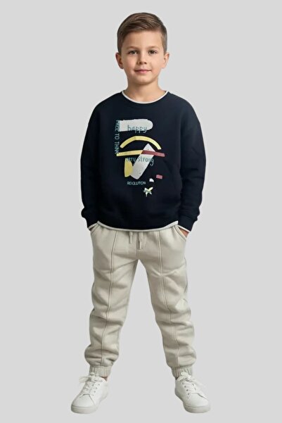 ww waka waka kids store Σετ αθλητικής φόρμας Boy's Graphic με τύπωμα - Μαύρο ...