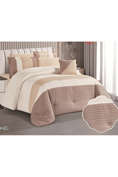 alzawia مفرش صيفي نفر ونص بتصميم مقلم عصري .. وتطريز يضفي لمسة أناقة ..