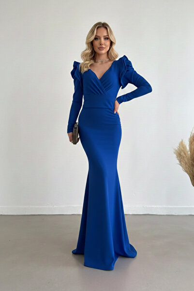 İntive Lingerie Women's Shoulder Detail Long Sleeve Belted Maxi Length Import...