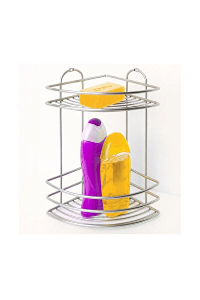 Lumi LUXURY Stainless Steel Corner Shelf with 2 Tiers for Bathroom 21x21x28cm