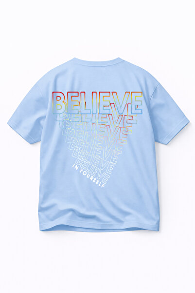 LORVEX T-Shirt 100% Cotton Oversized Comfortable Fit Colour Believe Printed P...