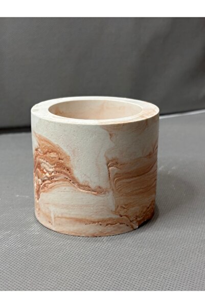 EL YAPIMI • Kahverengi Beton Kase Kalemlik Sunumluk Anahtarlık – Modern & Doğ...