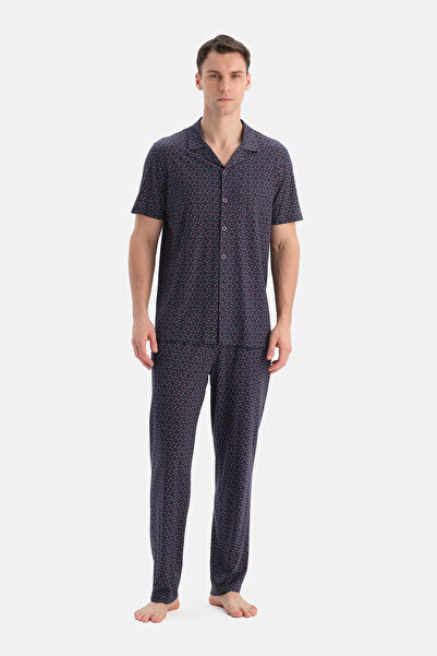 Dagi Geometric Patterned Cotton Modal Shirt Pants Set