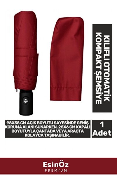 EsinÖz Preemium Su Geçirmez Dayanıklı 8 Telli Kılıflı Otomatik Kompakt Yağmur...