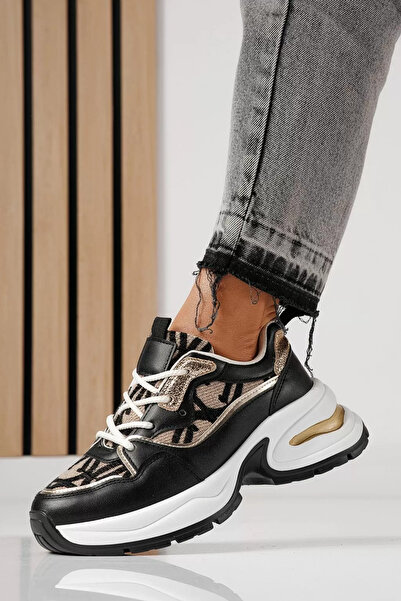 Zaira Γυναικεία μαύρα πάνινα παπούτσια από οικολογικό δέρμα Karla #24134 - 41