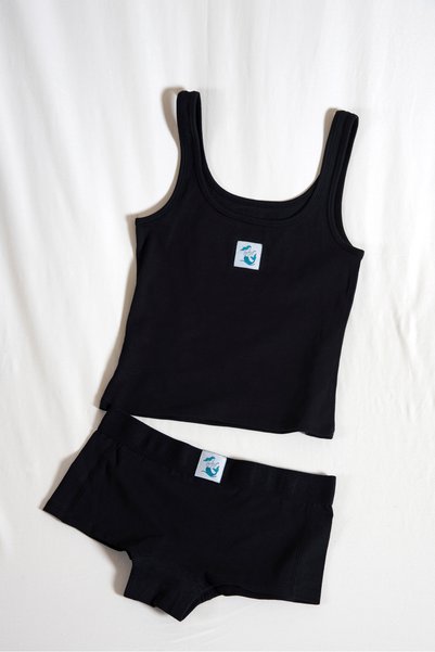 ISLENA Comfy Set - Deep Black (Tank Top + Boxer Set)