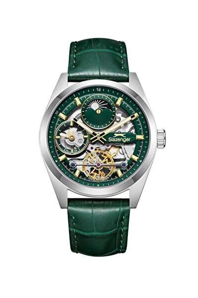 Slazenger Sl.09.2559.2.05 Quatrz Green Leather Cord 44 mm Men's Wristwatch