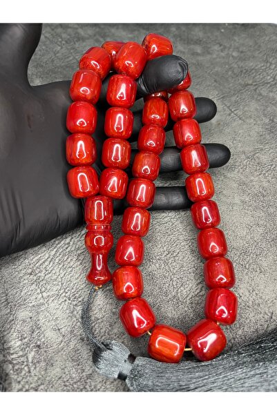 Mos Tespih Giant Size Rope Tassel High-End Moire Crimped Amber Prayer Beads