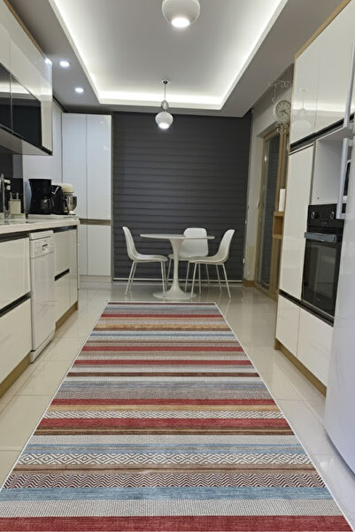 CENTER AVM Renkli Halı Mutfak Halısı Makinede Yıkanabilir Halı Kaymaz Taban Halı