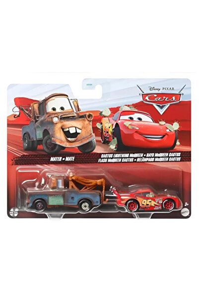 DİSNEY CARS İkili Karakter Araçlar Mater-Cactus Lightining Mcqueen DXV99 HTX10