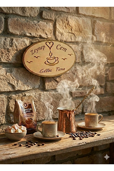 MODA Kişiye Özel İsimli Kayın Ağacı Kahve Sunum Tepsisi ve Duvar Süsü - Love ...