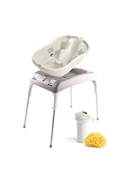 OK Baby OKBaby Onda Bebek Banyo Seti 4 Parça Kırık Beyaz