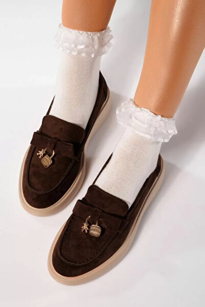 Zaira Women's brown casual shoes made of eco-leather suede Enisse #24086 - 37