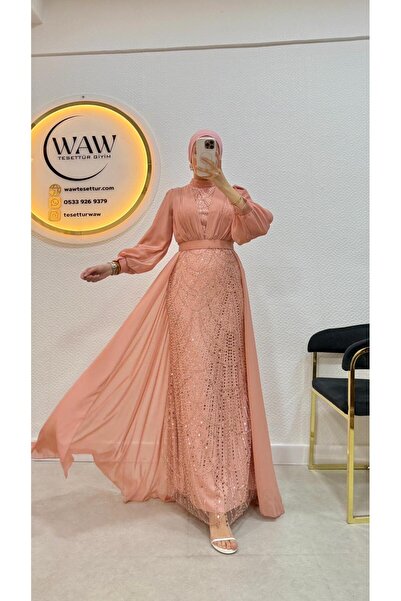 waw tesettür Amine Abiye Elbise
