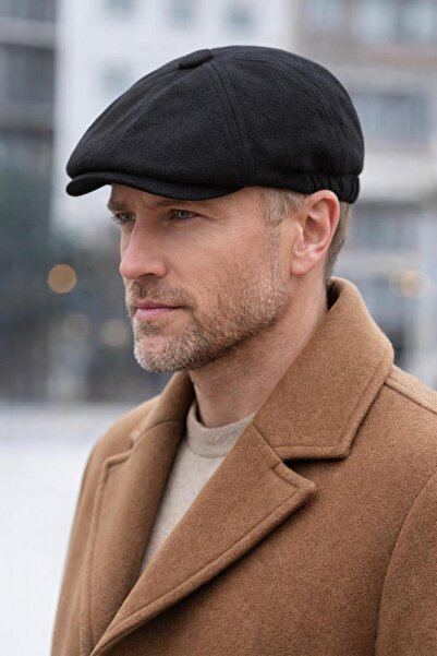 PERLOTUS Erkek 6 Parça Klasik İngiliz Tarzı Kasket Şapka Kışlık Arkası Lastik...