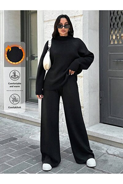 Get Crazy Mock Neck Knitwear Set