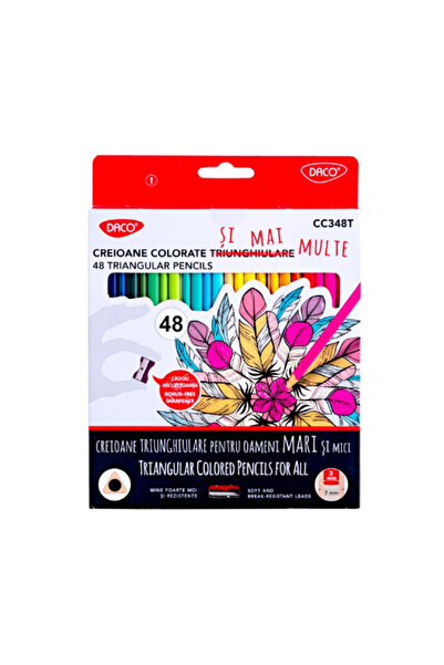 daço Creioane colorate DACO CC348T, set 48 de culori, multicolore