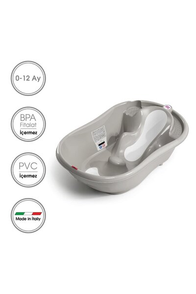 OkBaby OKBaby Onda Evol Bebek Banyo Seti 4 Parça Açık Gri