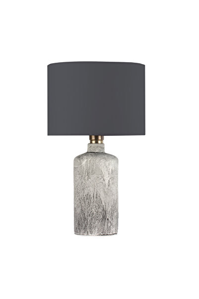 MOENAStudio Oslo Doğal Taş Görünümlü Seramik Abajur – Antrasit Şapkalı Modern...