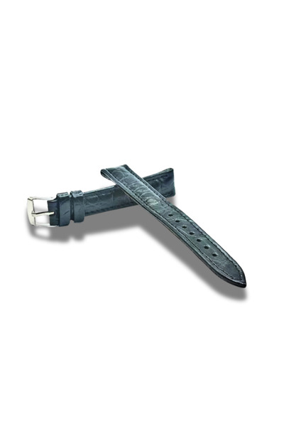 GENUINE LEATHER Genuine Black Leather Watch Strap Size 14 mm With Printed