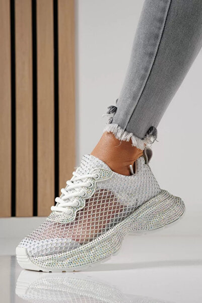 Zaira Γυναικεία λευκά υφασμάτινα πάνινα παπούτσια Cataleya #24065 - 39