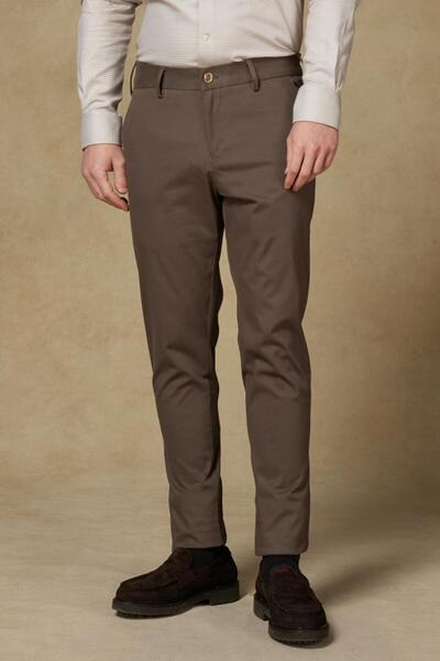 Abbate بنطلون رجالي مستقيم من قماش البوبلين المرن المخلوط بالقطن بتصميم عصري ...