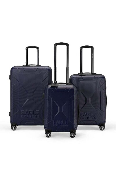 EAGLE EXPRESS Expedition ABS Hard Trolley Luggage Set - 3 Pieces - Navy Blue ...