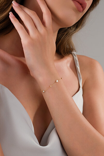 Zeynepli gold & jewelry 14 AYAR ALTIN ZARİF MİNELİ YONCA BİLEKLİKLER