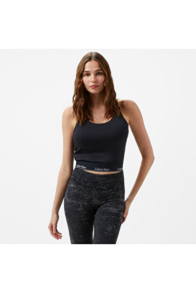 Calvin Klein Wo - Tank Top Kadın Siyah Kolsuz T-Shirt