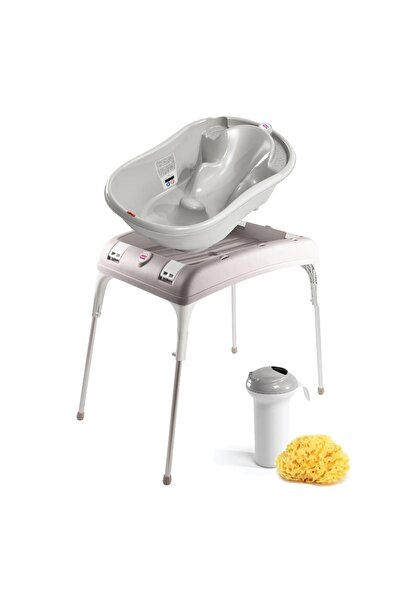 OK Baby OKBaby Onda Bebek Banyo Seti 4 Parça Açık Gri