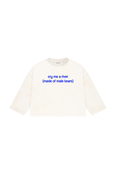 lethestudios Male Tears Baskılı Uzun Kollu Basic T-Shirt