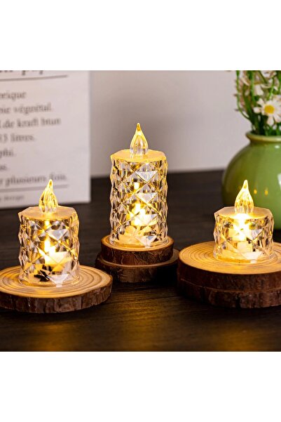 Toptan Bulurum Led Mum faf Kristal LED Mum Pilli Alevsiz Çay Mumu Düğün Doğum...