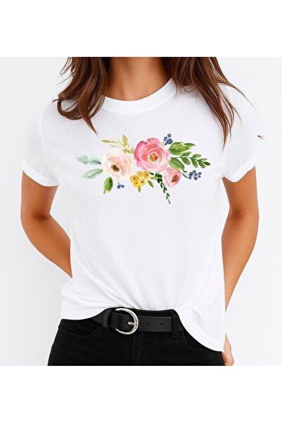 OEM Tricou de damă din bumbac 100% flori