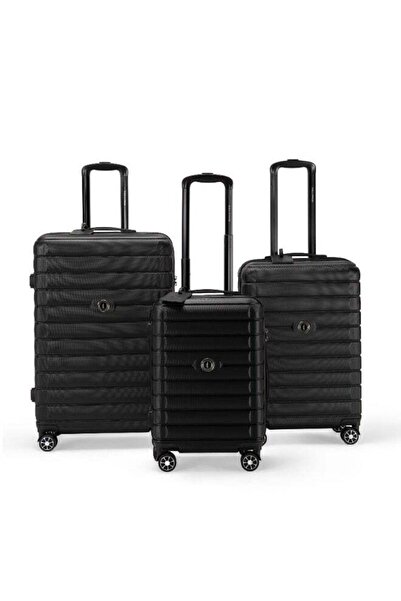 EAGLE EXPRESS Wood 3-Piece Hard Trolley Luggage Set - Black - Free Protective...