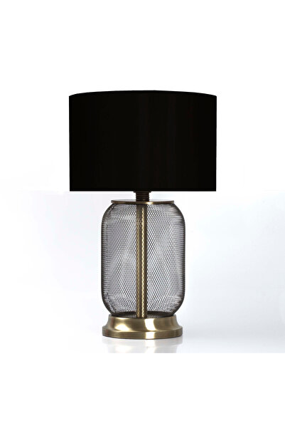 MOENAStudio Metropolitan Eskitme Altın Metal Abajur – Siyah Başlık