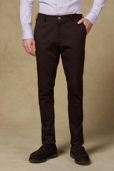 Abbate بنطلون رجالي مستقيم من قماش البوبلين المرن المخلوط بالقطن بقصة عصرية ب...