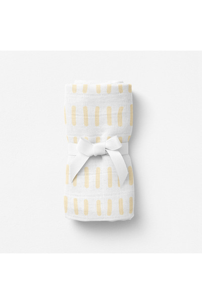 itsybitsy Amulet Lemon Lines, Muslin Baby Blanket, 100X100 cm