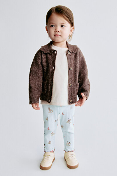 H&M Baskılı ve Delik Desenli Tayt