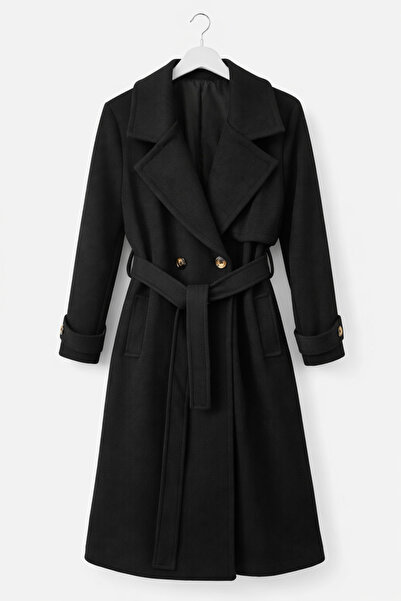 günay boutıque Kaşe Kaban - Black