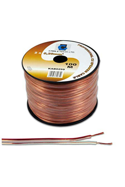 Cabletech Прозрачен меден кабел за високоговорители 2x2 мм - ролка 100 м