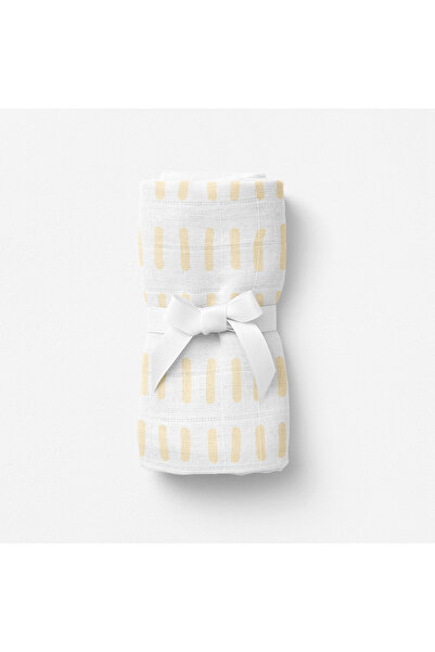 itsybitsy Amulet Lemon Lines, Muslin Baby Blanket, 70X70 cm