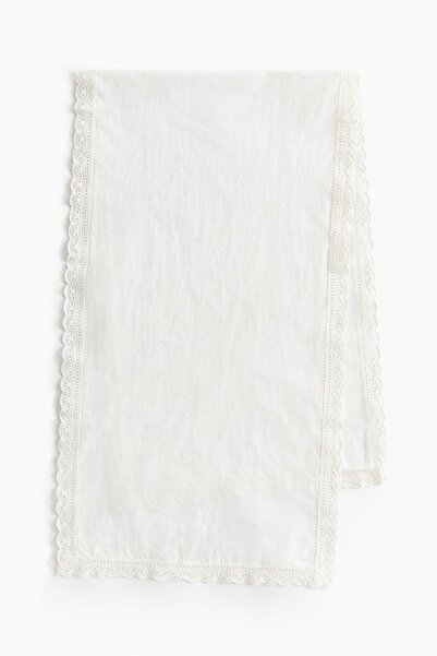 H&M Dantel Şeritli ve Pamuklu Runner