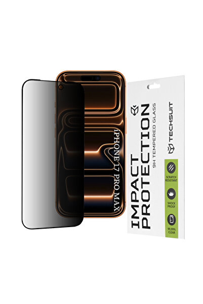 Techsuit iPhone 17 Pro Max 111D Privacy Full Glue Glass Film, black