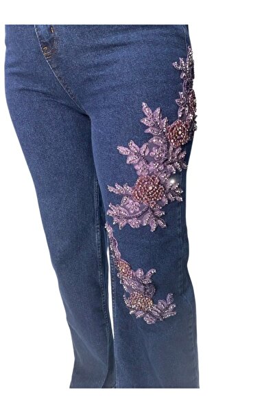 MODA Kristal taşlı tasarım kot pantolon