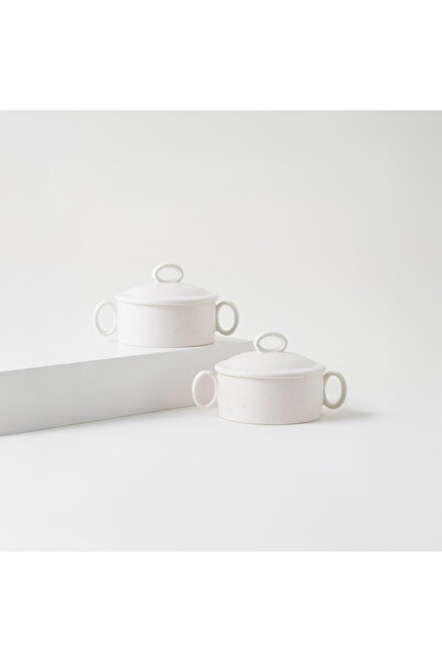 LA MESA طقم أوانٍ صغيرة من الخزف الحجري مكون من قطعتين، مناسبة للاستخدام في ا...