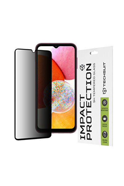 Techsuit Samsung Galaxy A14 4G 111D Privacy Full Glue Glass Film, black