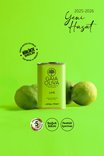 Gaia Oliva Lime Çeşnili 175 ml Natürel Sızma Zeytinyağı (Yeni Hasat)