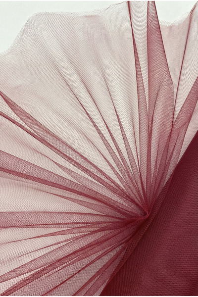 ZEYMERADE Tul grecesc iranian de culoare burgundă, pachet de mireasă pentru n...