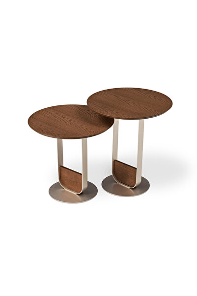 homez lyra side table, walnut 50*50*55 cm