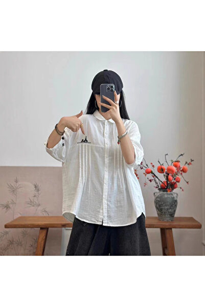 StepIntex Elegant vintage Korean embroidery shirt